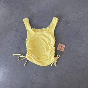 yellow sexy tank one step up  NWT size M New lace